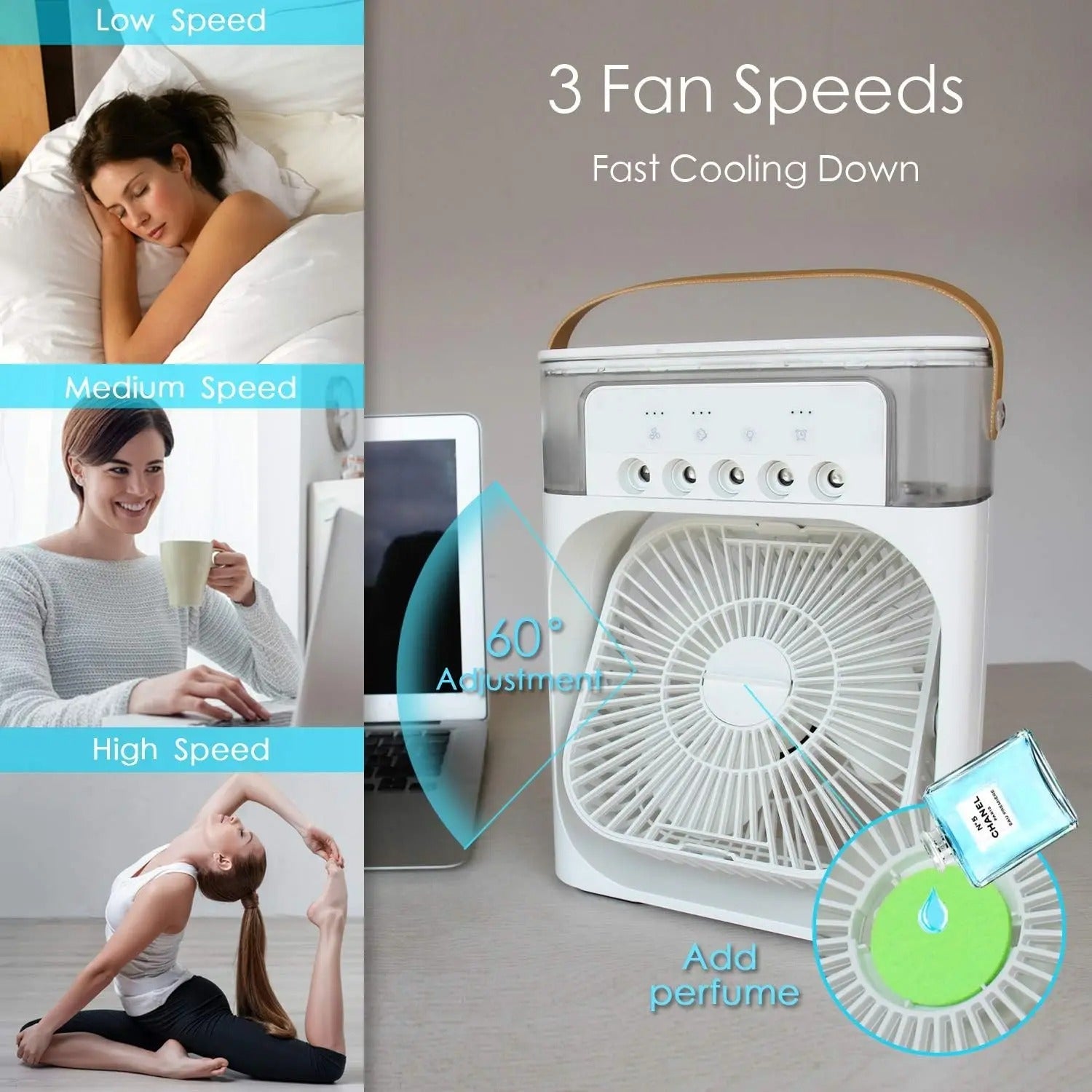FlashFinds.pk™ - 3 In 1 Air Humidifier Water Cooling Fan