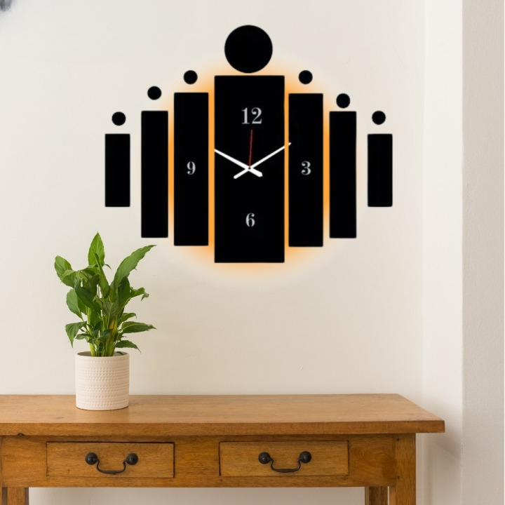 3D Tile Wall Clock | Wooden Tile Wall Clock Frame Wall Art