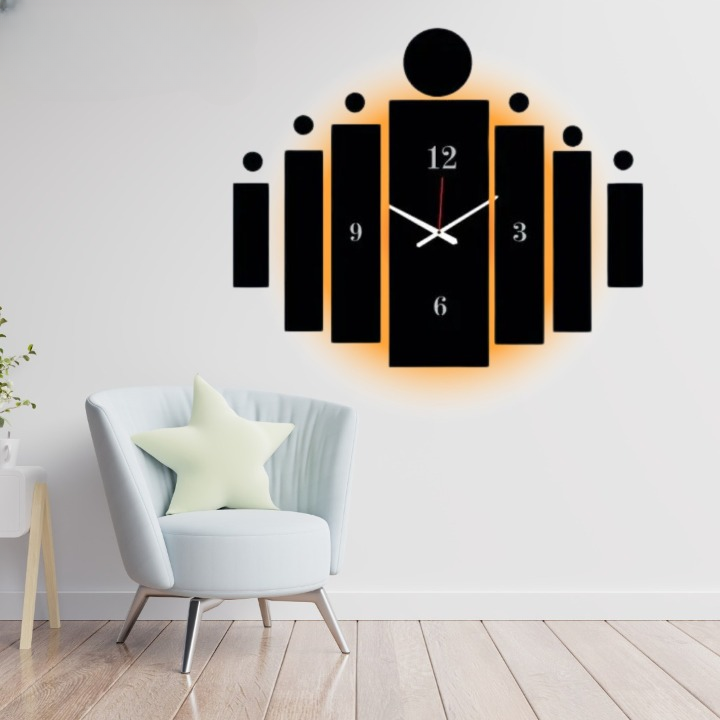 3D Tile Wall Clock | Wooden Tile Wall Clock Frame Wall Art