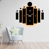 3D Tile Wall Clock | Wooden Tile Wall Clock Frame Wall Art